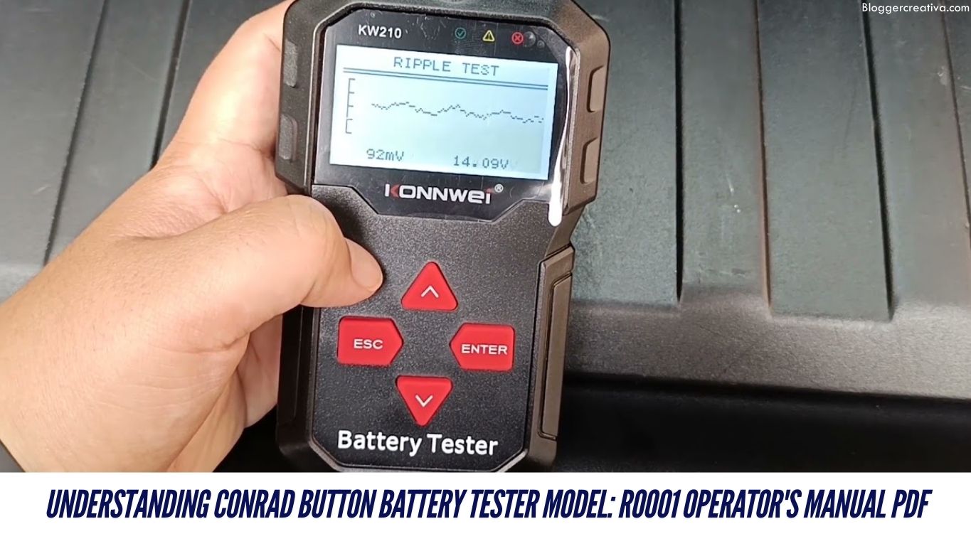 button battery tester model: r0001 operator's manual